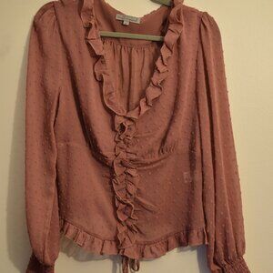 Pink Mesh Wishlist Apparel Large Blouse